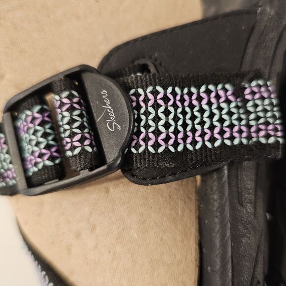 Skechers Women’s Outdoor Lifestyle‎ Sandals Black/multicolor slip on Size 11 - Picture 7 of 11